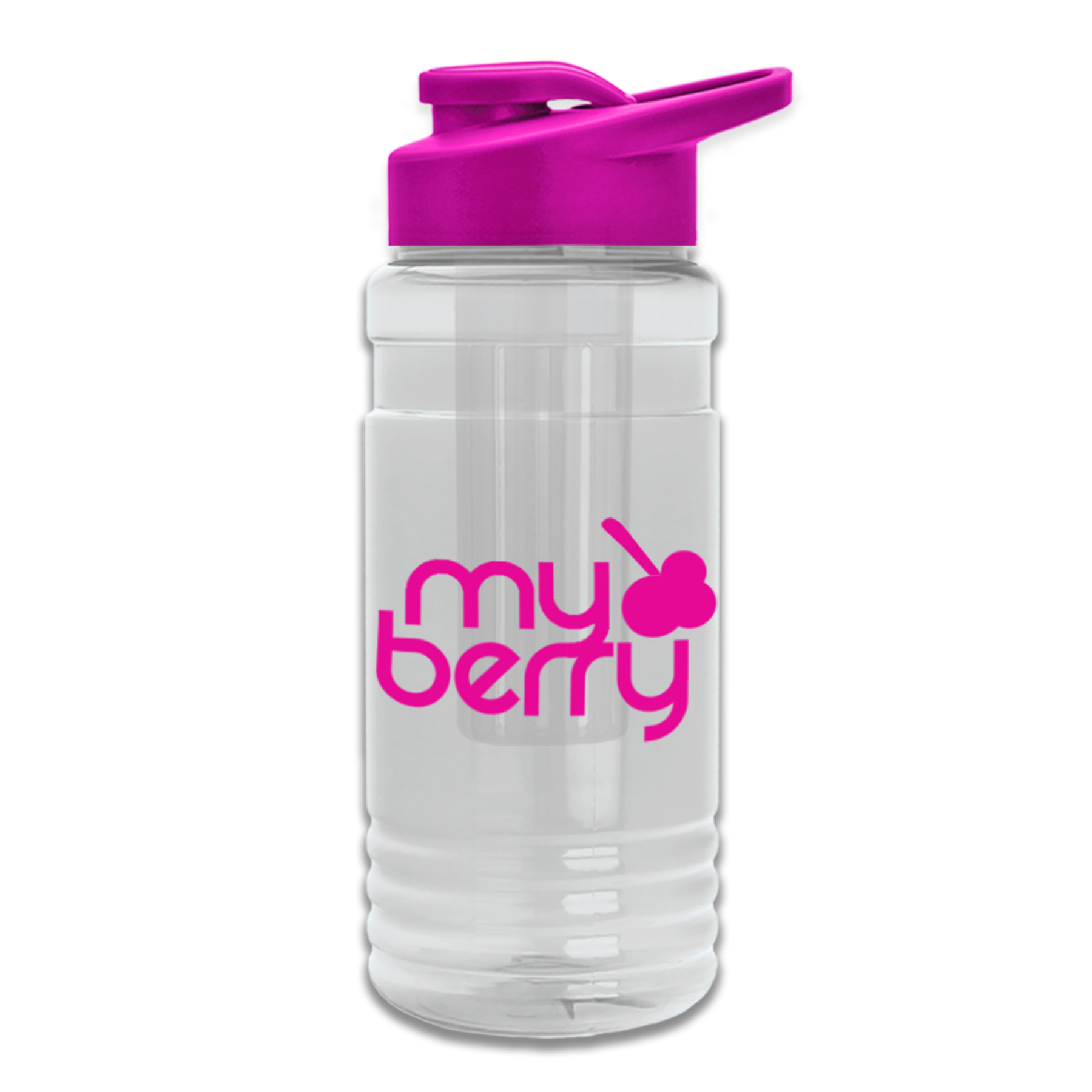 20 Oz. Transparent Sports Bottle w/Drink Thru Lid & Infuser 1