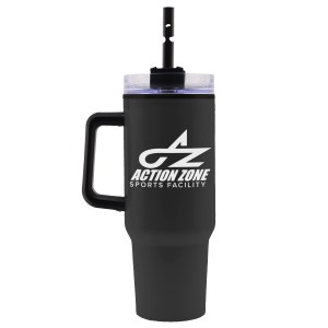 Garyline® Roam Stainless Steel Handle Mug with Straw - 40 oz. 2 Garyline® Roam Stainless Steel Handle Mug with Straw - 40 oz. 2