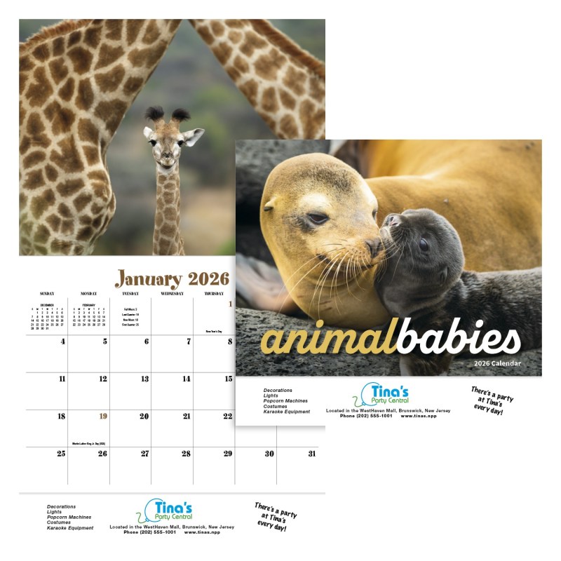 HotLine® Products Animal Babies Appointment Calendar - Stapled 2 HotLine® Products Animal Babies Appointment Calendar - Stapled 2