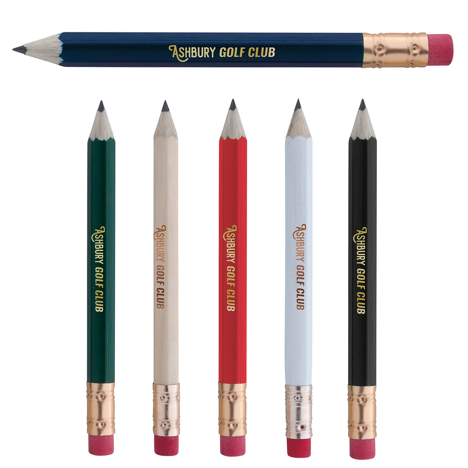 Hex Golf Pencil with Eraser 2