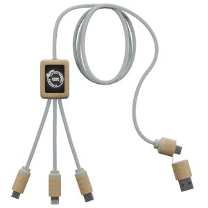 SCX Innovative Design™ 5-in-1 Bamboo Charging Cable 2A 2 SCX Innovative Design™ 5-in-1 Bamboo Charging Cable 2A 2