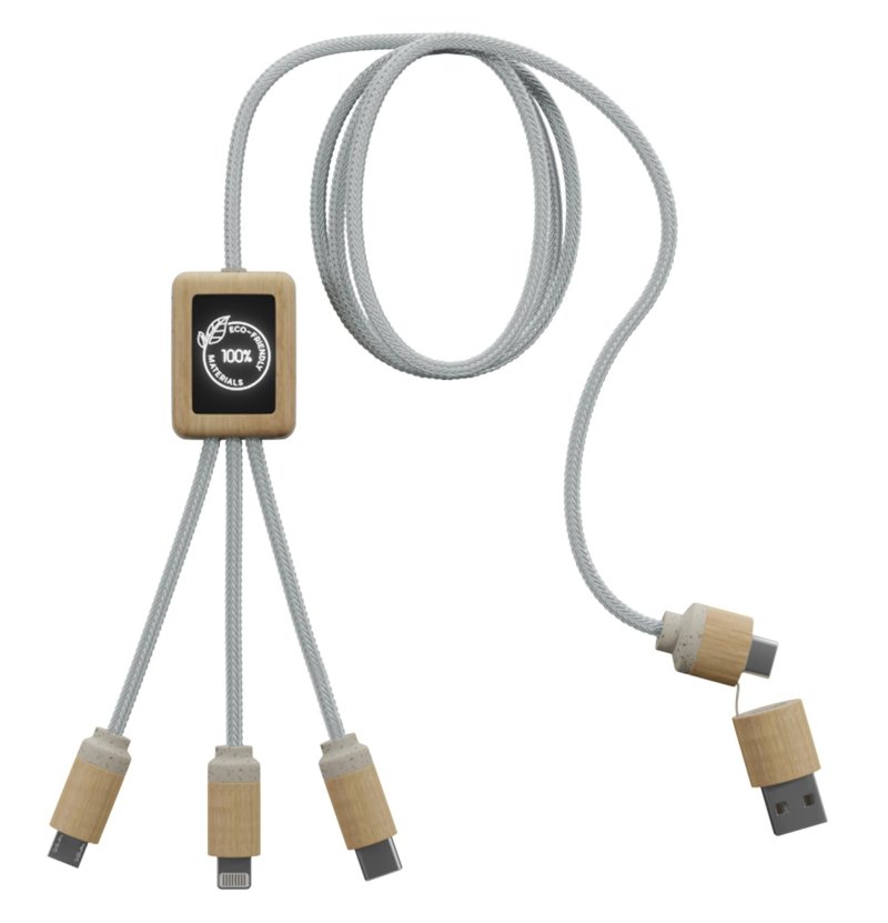 SCX Innovative Design™ 5-in-1 Bamboo Charging Cable 2A 2 SCX Innovative Design™ 5-in-1 Bamboo Charging Cable 2A 2