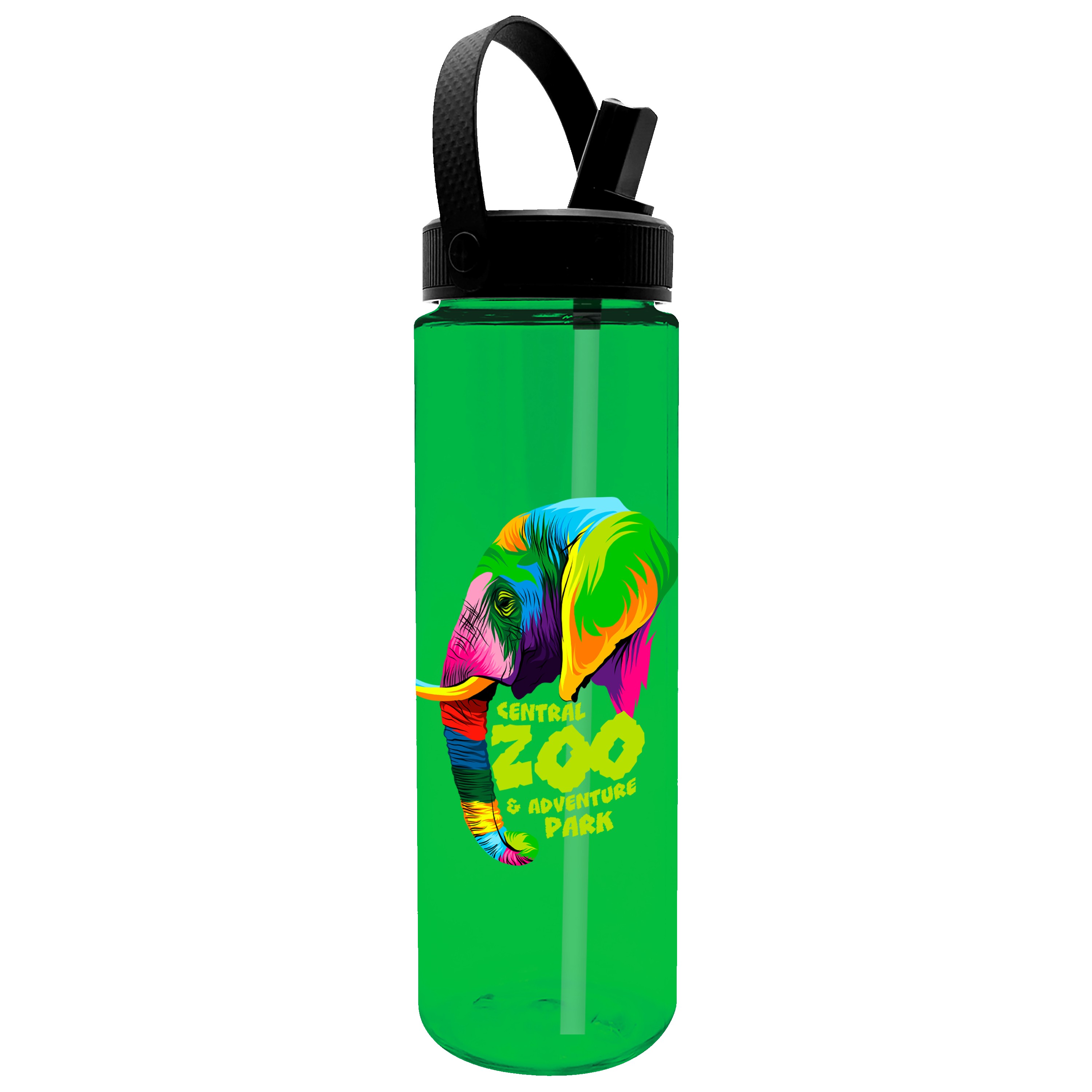 Garyline® Freedom Tritan® Renew Bottle with Flip-Straw, Swivel-Handle Lid - 28 oz. 2