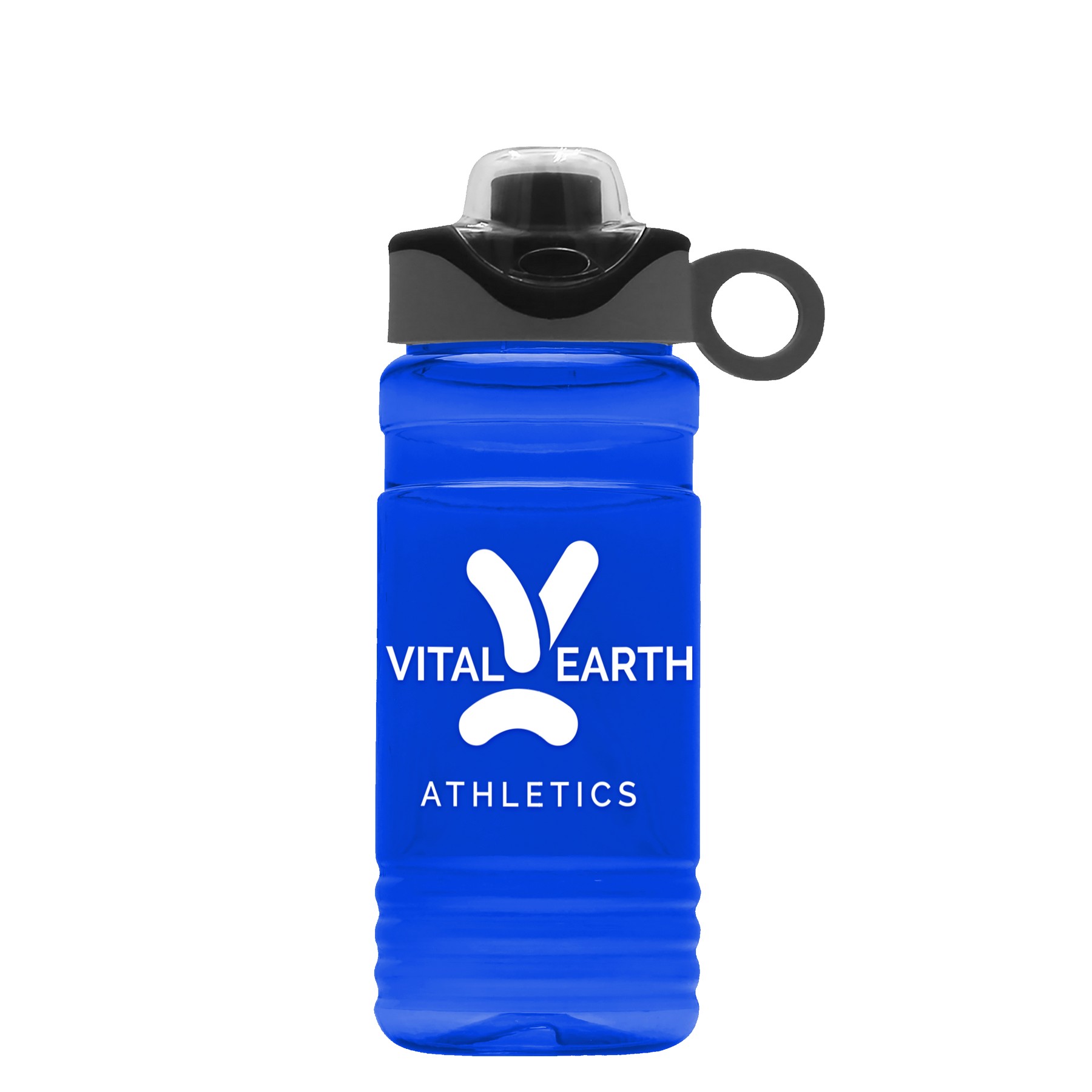 Garyline® RPET Bottle with Two-Tone Drink-Thru Lid with Silicone Loop - 20 oz. 2