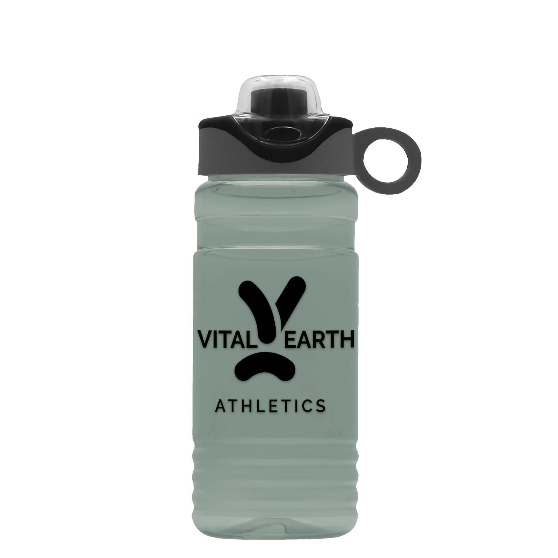 Garyline® RPET Bottle with Two-Tone Drink-Thru Lid with Silicone Loop - 20 oz. 2