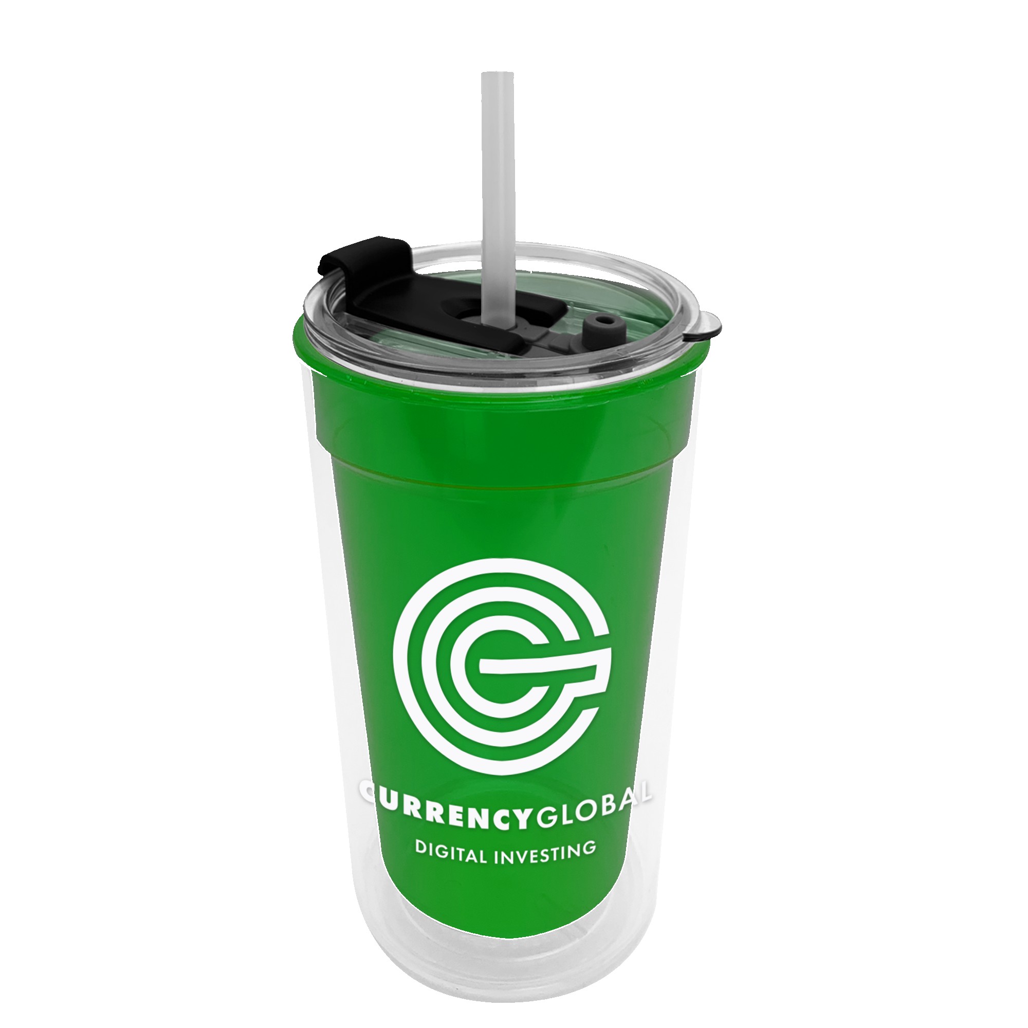 Sentinel - 14 oz. Transparent Tumbler With 2-in-1 Flip and Straw hole lid (Straw included) 1