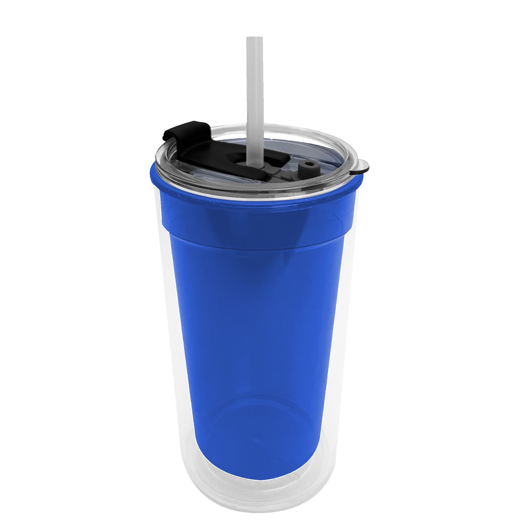 Sentinel - 14 oz. Transparent Tumbler With 2-in-1 Flip and Straw hole lid (Straw included) 1