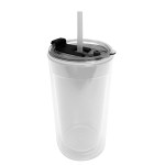 Sentinel - 14 oz. Transparent Tumbler With 2-in-1 Flip and Straw hole lid (Straw included) 2 Sentinel - 14 oz. Transparent Tumbler With 2-in-1 Flip and Straw hole lid (Straw included) 2