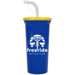 32 Oz. Sports Super Sipper Cup w/Straw Lid - White/Violet Purple 32 Oz. Sports Super Sipper Cup w/Straw Lid - White/Violet Purple