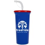 32 Oz. Sports Super Sipper Cup w/Straw Lid - Red/White 32 Oz. Sports Super Sipper Cup w/Straw Lid - Red/White