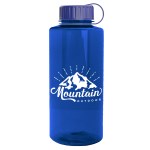 Garyline® Mountaineer Tritan® Bottle with Tethered Lid - 36 oz. - TXB34T transparent blue image Garyline® Mountaineer Tritan® Bottle with Tethered Lid - 36 oz. - TXB34T transparent blue image