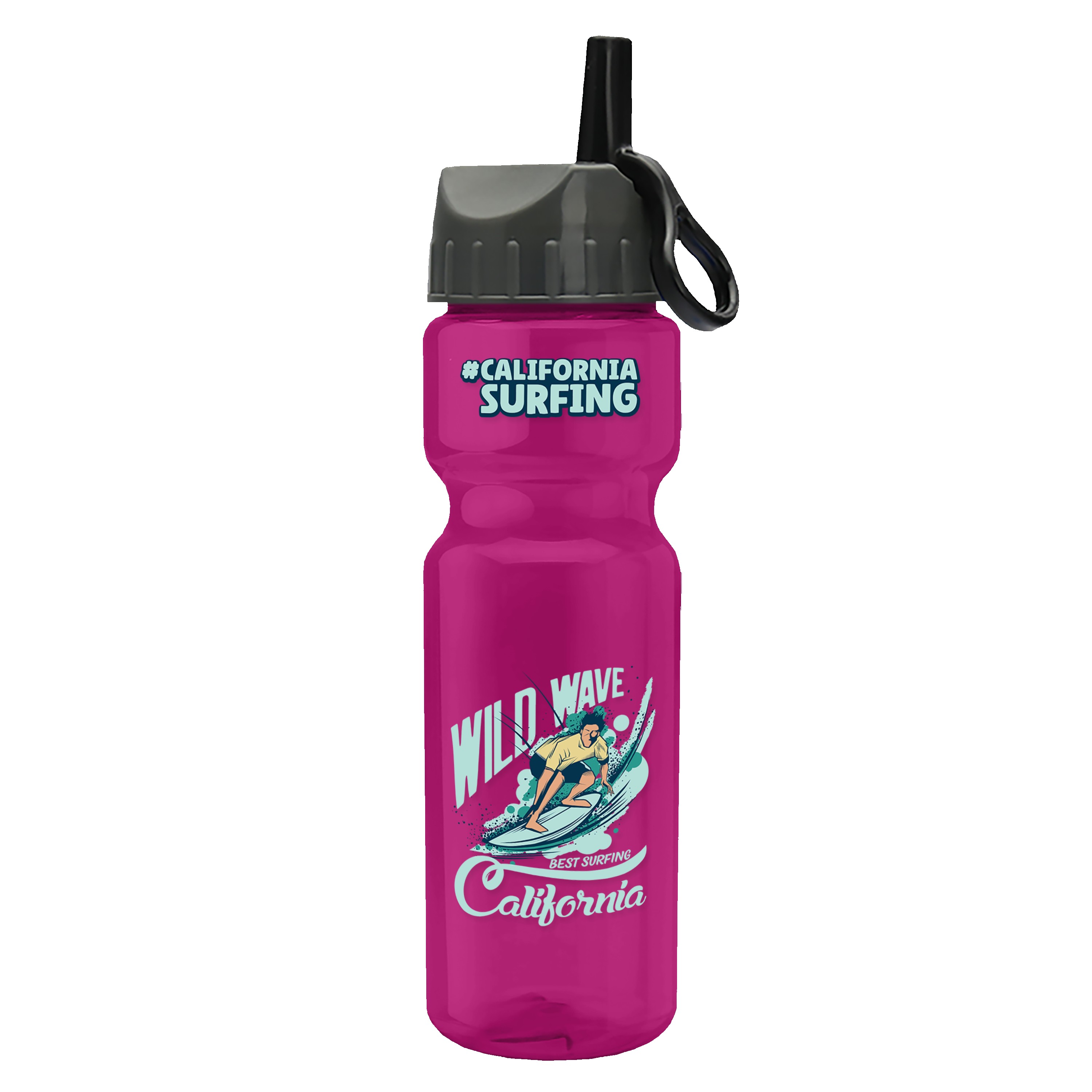 Garyline® Champ Recycled Bottle with Ring-Straw Lid - 28 oz. 2