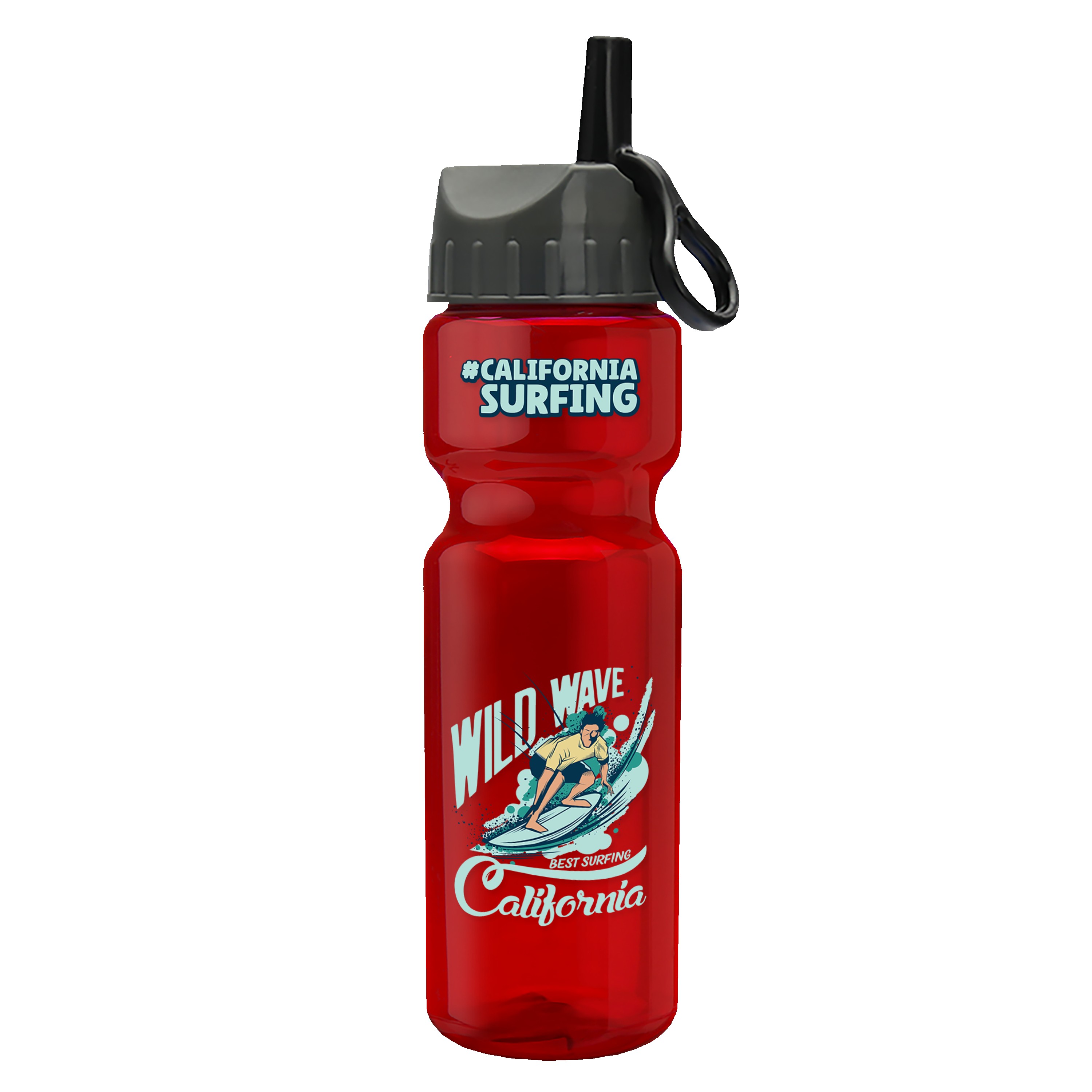 Garyline® Champ Recycled Bottle with Ring-Straw Lid - 28 oz. 2
