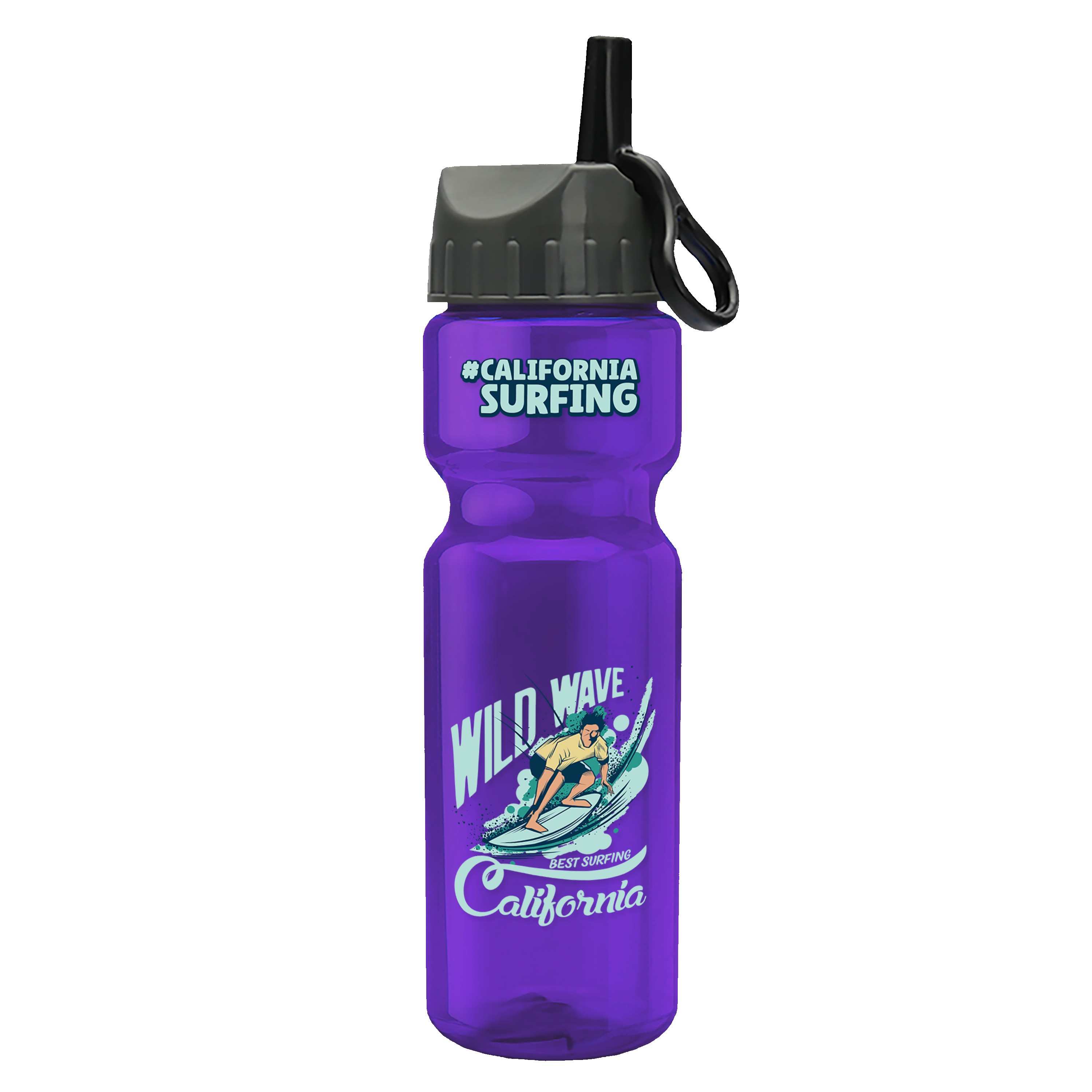 Garyline® Champ Recycled Bottle with Ring-Straw Lid - 28 oz. 2