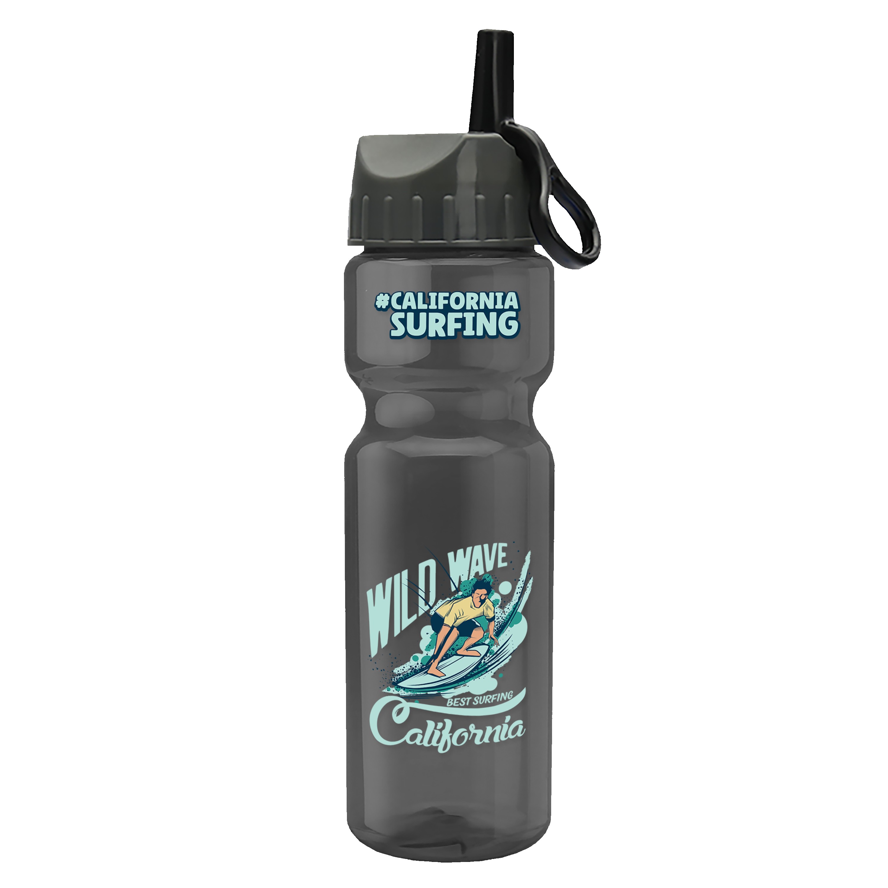 Garyline® Champ Recycled Bottle with Ring-Straw Lid - 28 oz. 2