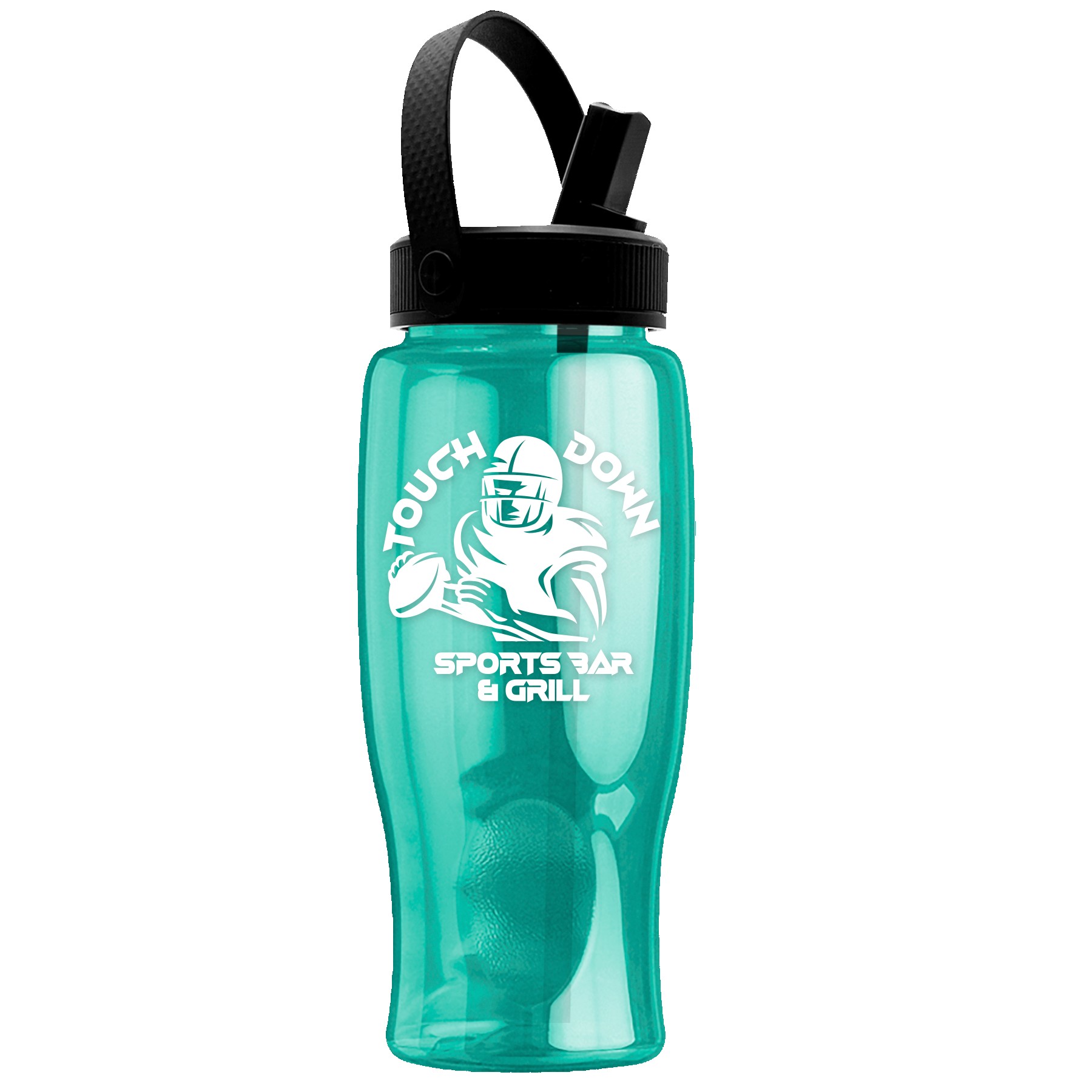 Garyline® Poly+ Bottle with Flip-Straw, Swivel-Handle Lid - 27 oz. 2
