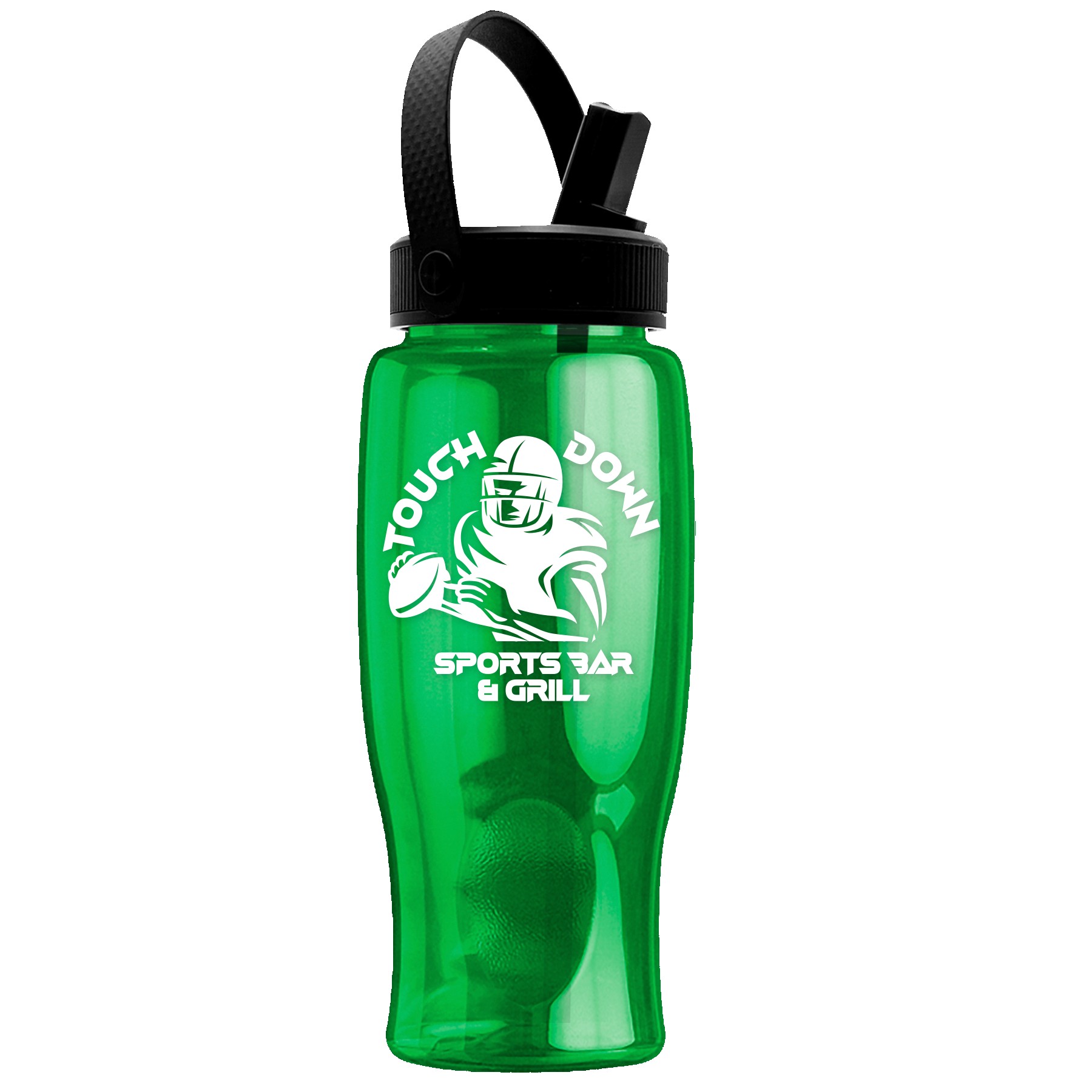 Garyline® Poly+ Bottle with Flip-Straw, Swivel-Handle Lid - 27 oz. 2