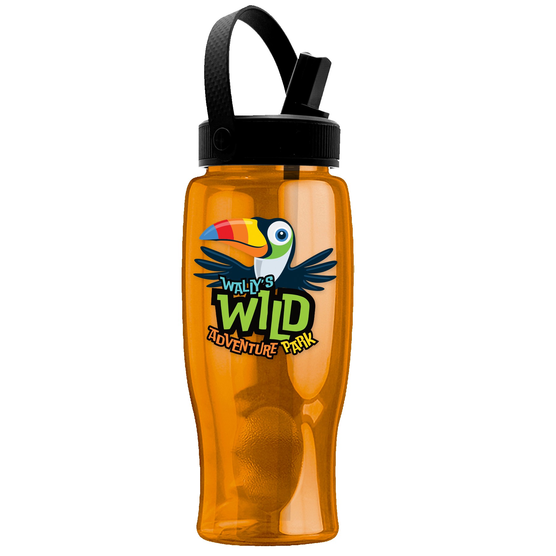 Garyline® Poly+ Bottle with Flip-Straw, Swivel-Handle Lid - 27 oz. 2