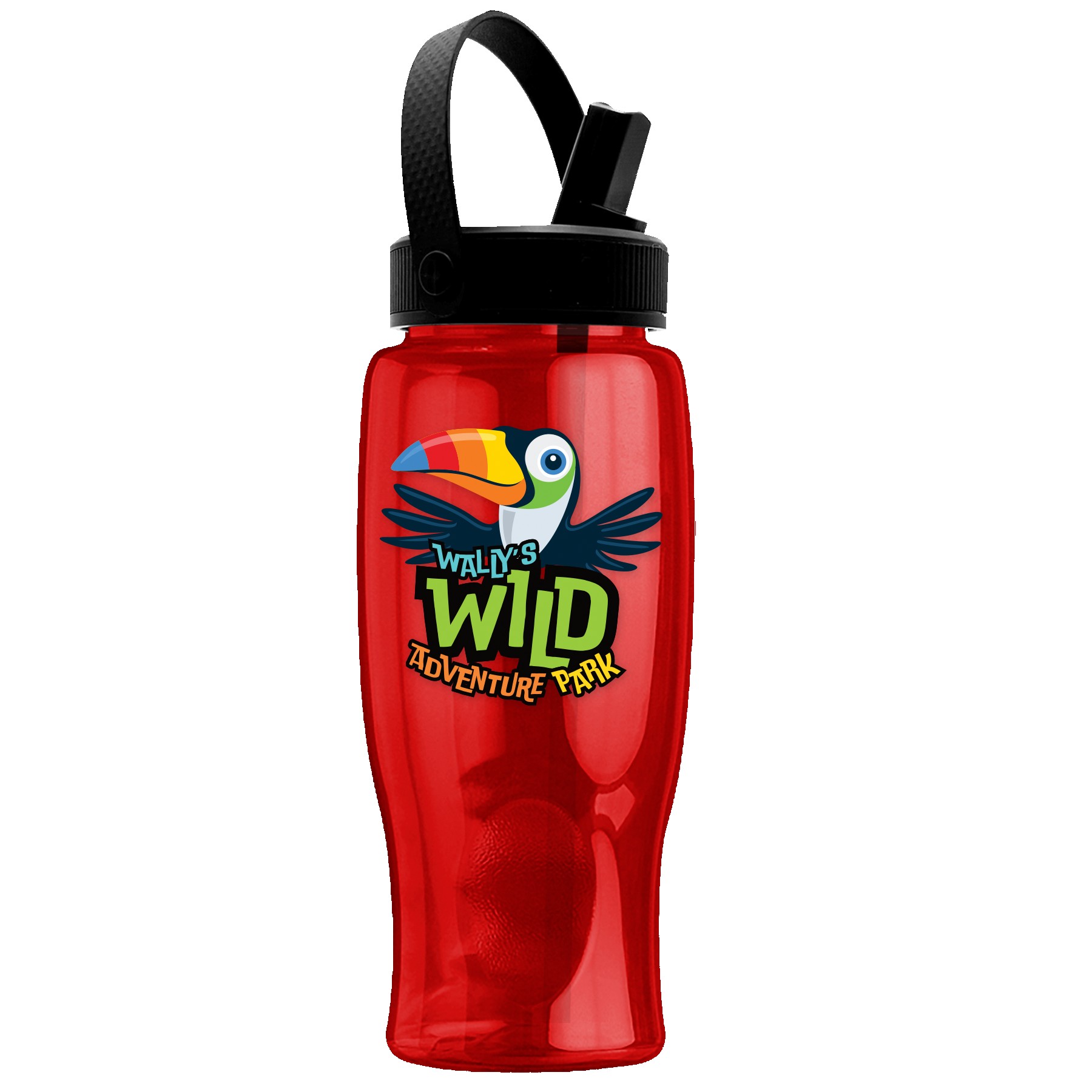 Garyline® Poly+ Bottle with Flip-Straw, Swivel-Handle Lid - 27 oz. 2