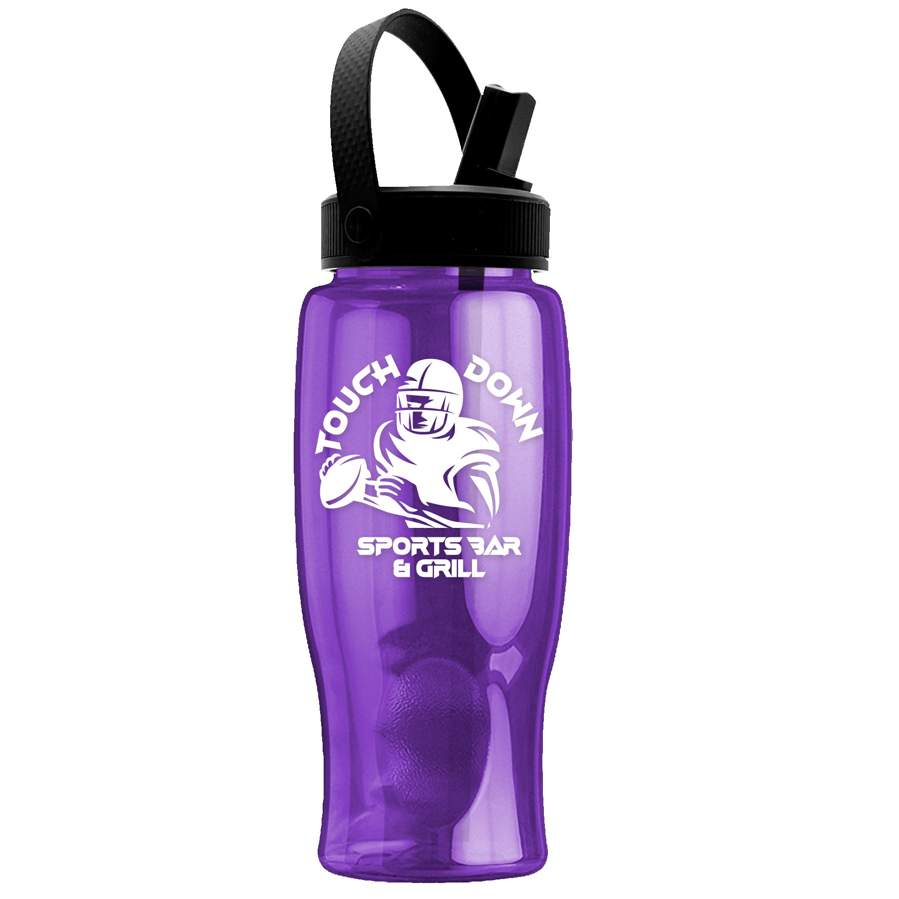 Garyline® Poly+ Bottle with Flip-Straw, Swivel-Handle Lid - 27 oz. 2