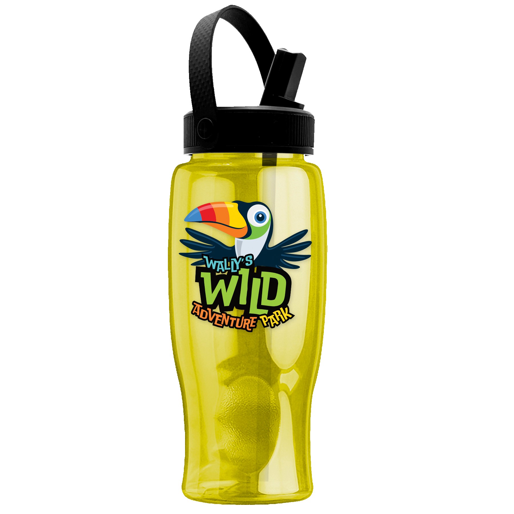 Garyline® Poly+ Bottle with Flip-Straw, Swivel-Handle Lid - 27 oz. 2