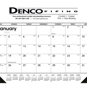 Triumph® Calendars Black & White Desk Pad with Vinyl Corners 2 Triumph® Calendars Black & White Desk Pad with Vinyl Corners 2