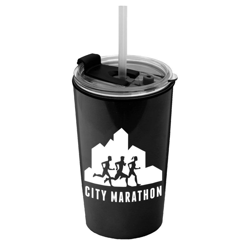 Garyline® Sentinel Metallic Acrylic Tumbler with 2-in-1 Lid with Straw - 14 oz. 2 Garyline® Sentinel Metallic Acrylic Tumbler with 2-in-1 Lid with Straw - 14 oz. 2