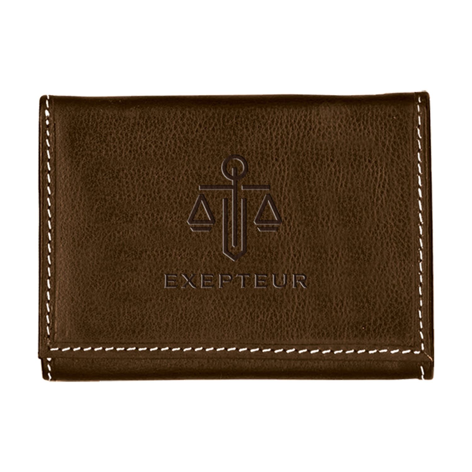 Andrew Philips® Leather Contrast Stitch Tri-Fold Wallet 2