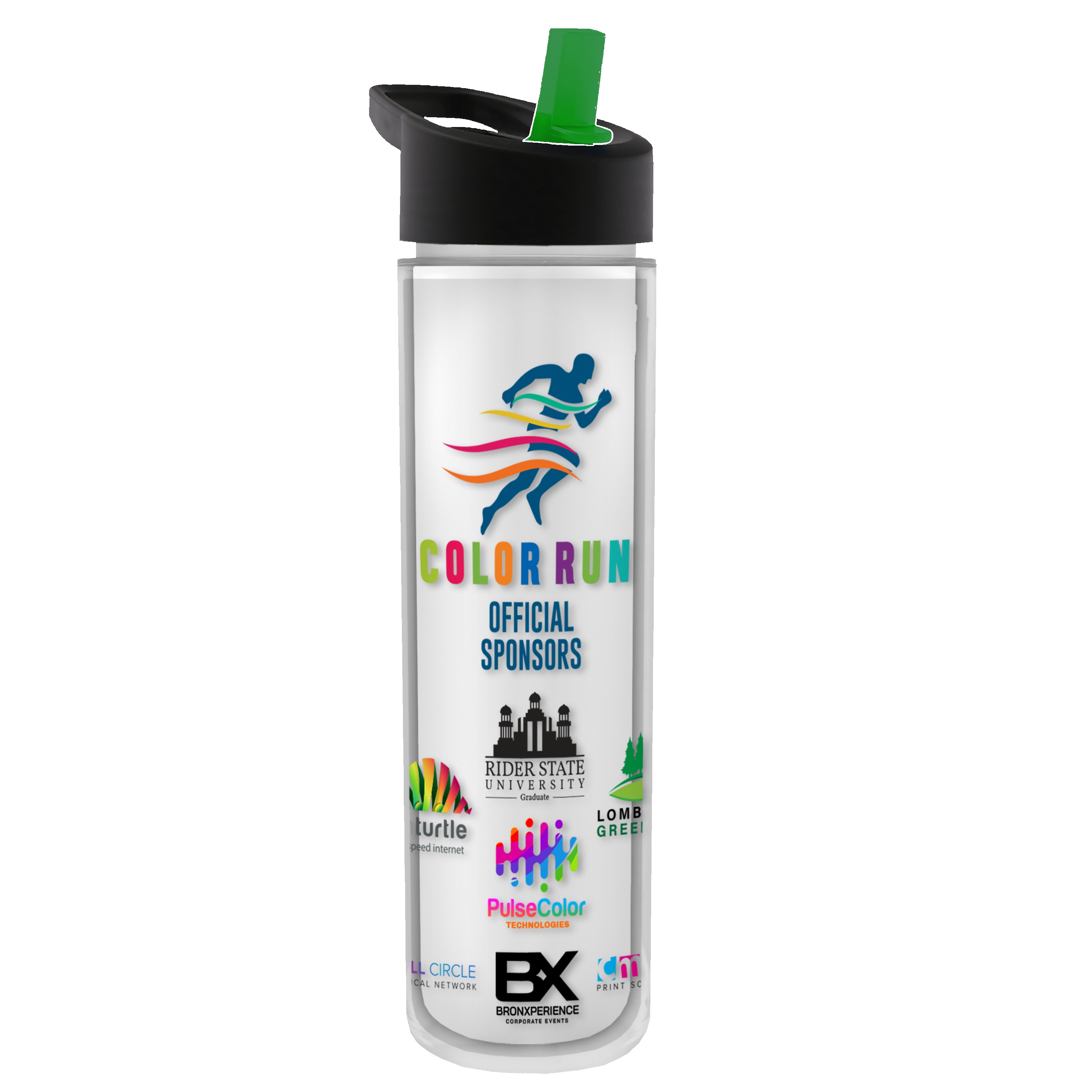 Garyline® Chiller Insulated Bottle with Flip-Straw Lid and Full-Color Insert - 16 oz. 2