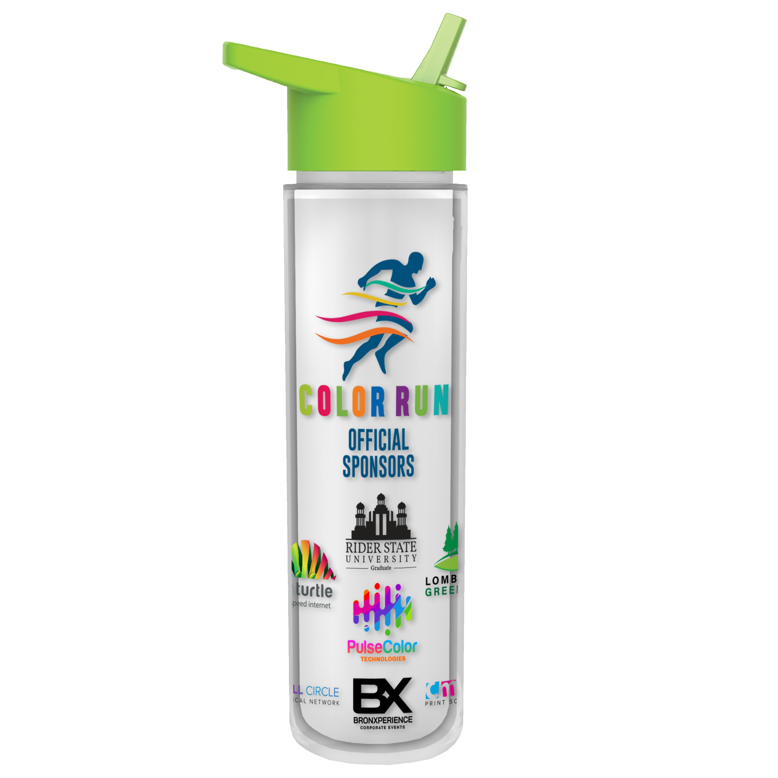Garyline® Chiller Insulated Bottle with Flip-Straw Lid and Full-Color Insert - 16 oz. 2