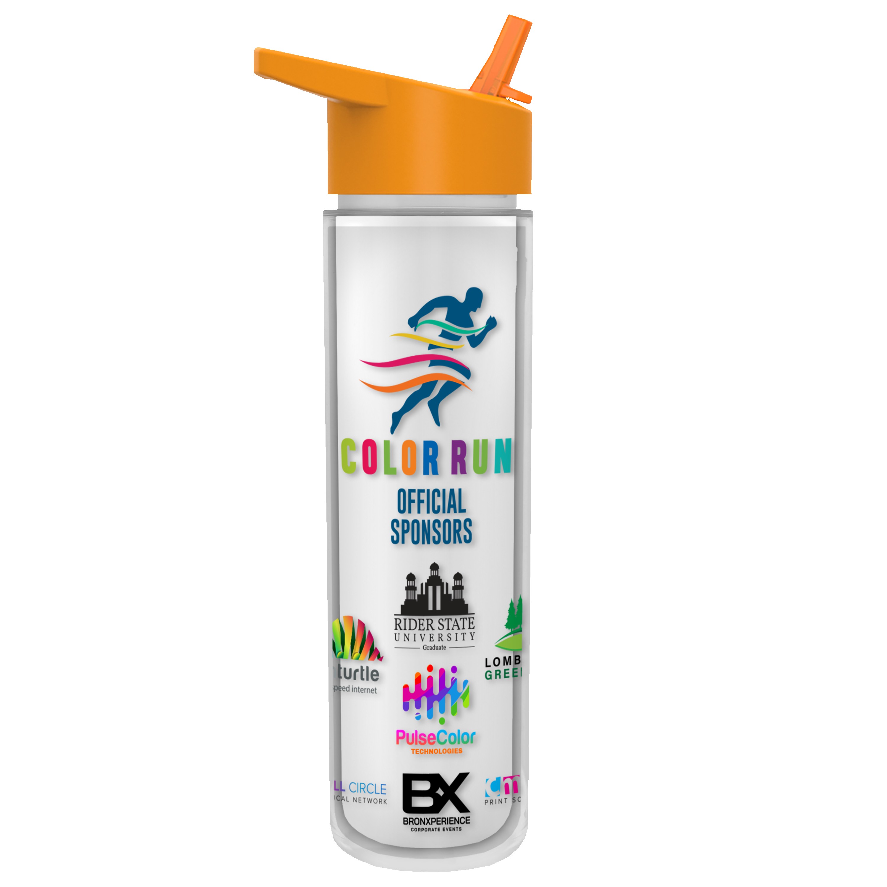 Garyline® Chiller Insulated Bottle with Flip-Straw Lid and Full-Color Insert - 16 oz. 2