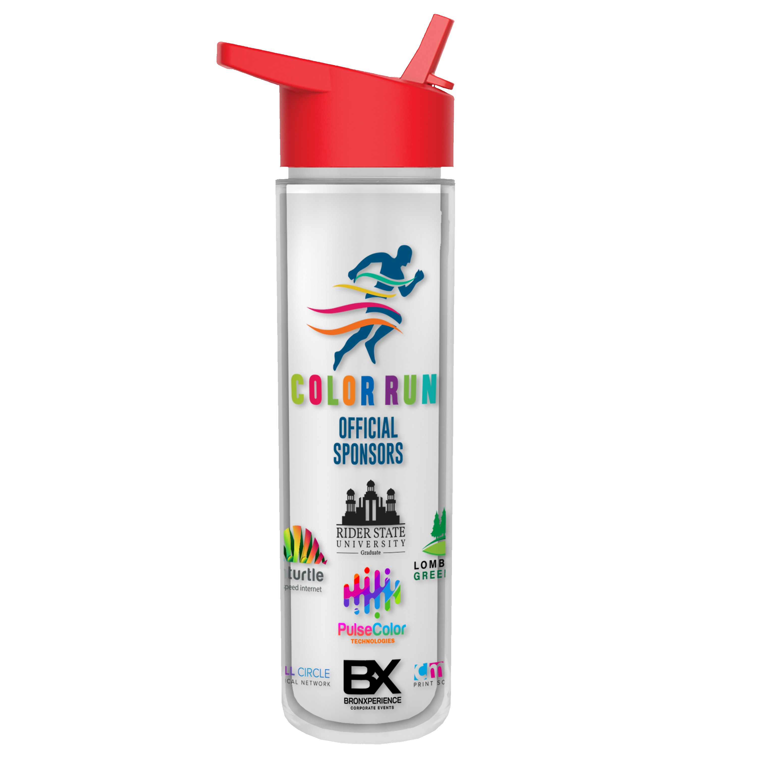 Garyline® Chiller Insulated Bottle with Flip-Straw Lid and Full-Color Insert - 16 oz. 2