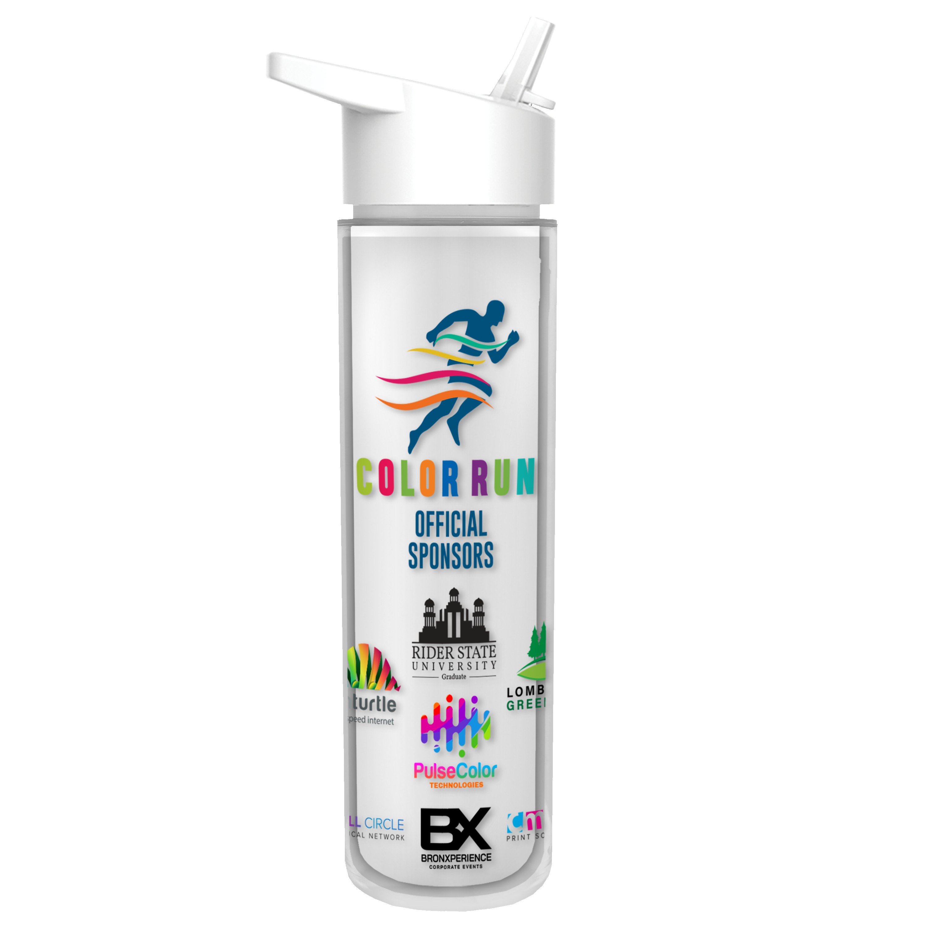 Garyline® Chiller Insulated Bottle with Flip-Straw Lid and Full-Color Insert - 16 oz. 2