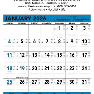 Triumph® Calendars Blue & Black Contractor Memo Calendar 2 Triumph® Calendars Blue & Black Contractor Memo Calendar 2