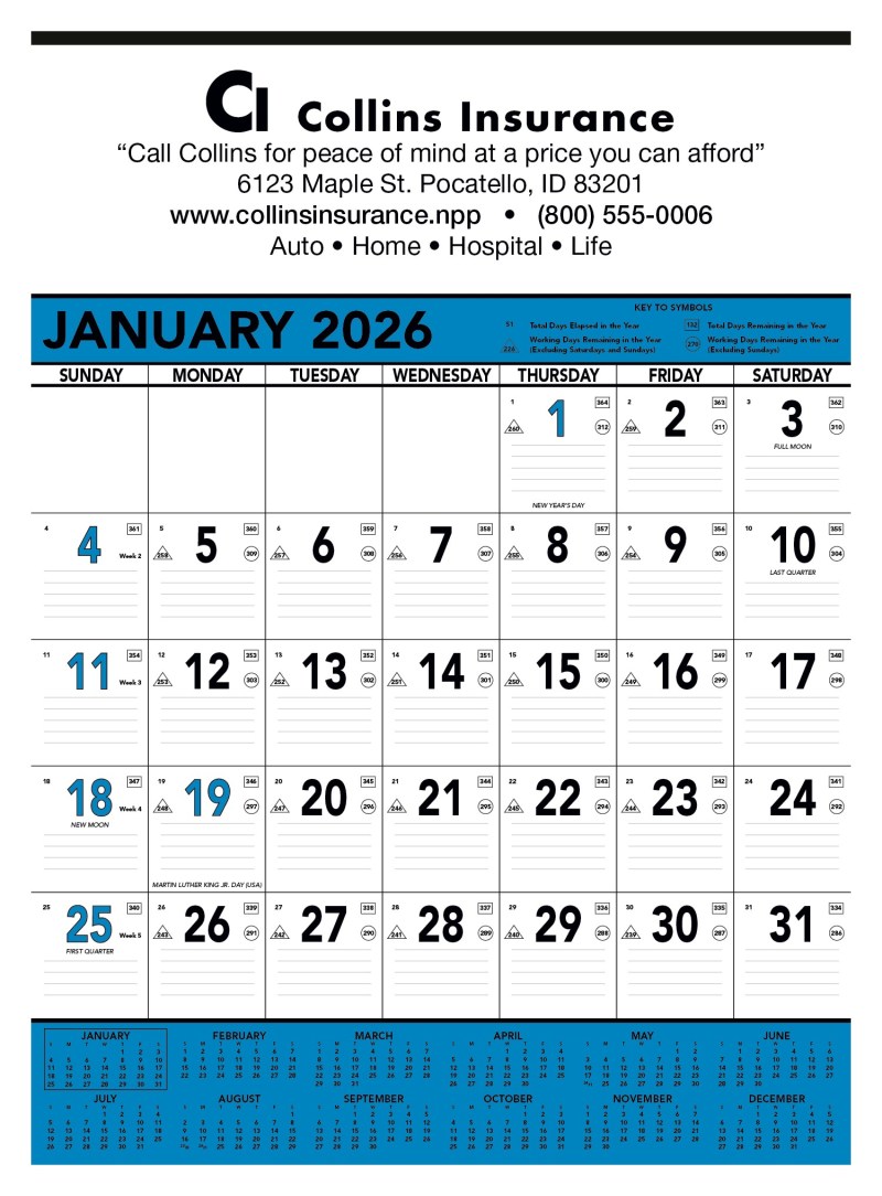 Triumph® Calendars Blue & Black Contractor Memo Calendar 2 Triumph® Calendars Blue & Black Contractor Memo Calendar 2