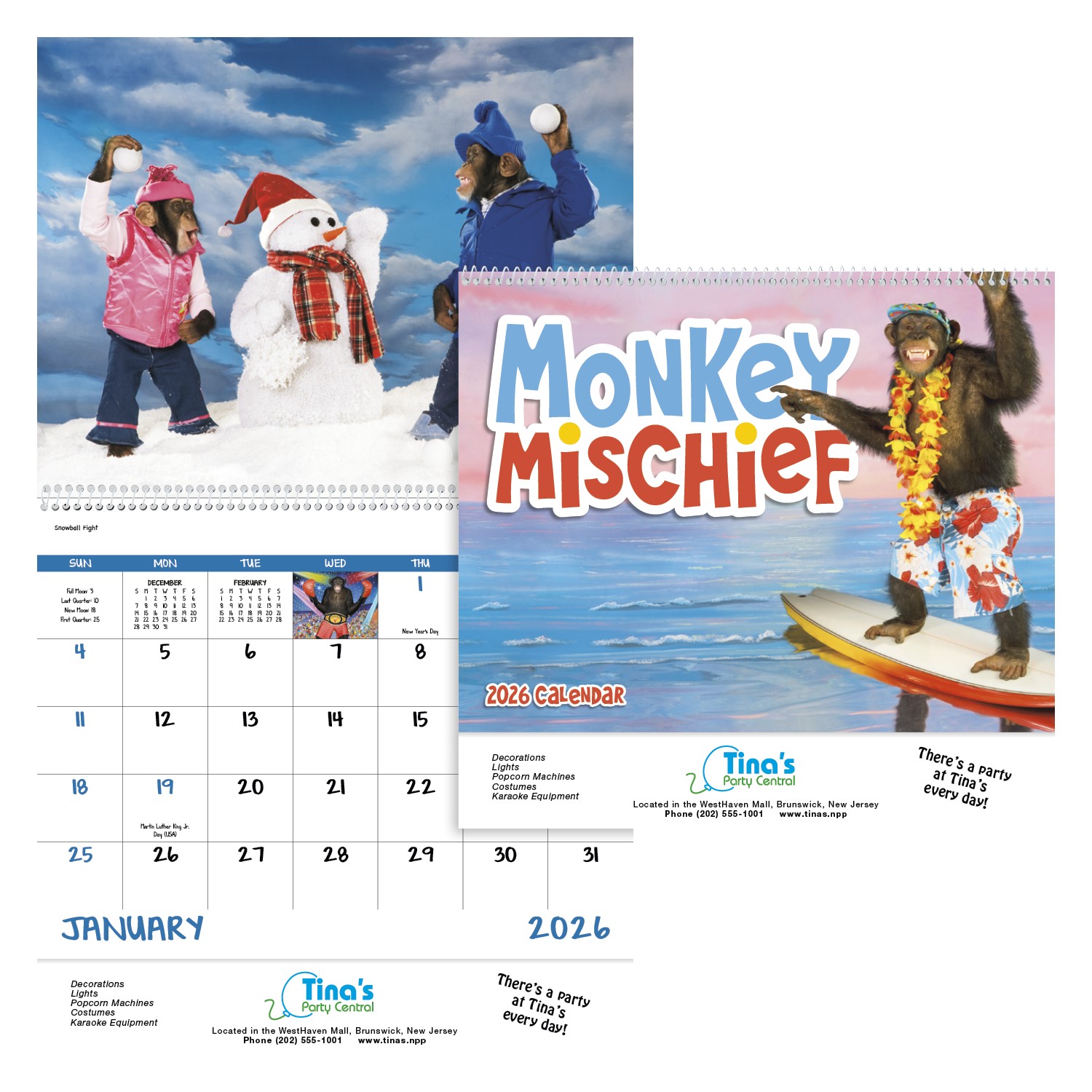 Good Value™ Monkey Mischief - Spiral Calendar 2