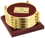 JAFFA® Four Coasters with Solid Cherry Tray - 25088 burgundy image JAFFA® Four Coasters with Solid Cherry Tray - 25088 burgundy image