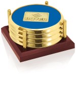 JAFFA® Four Coasters with Solid Cherry Tray 2 JAFFA® Four Coasters with Solid Cherry Tray 2