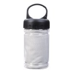 Carabiner Bottle with Cooling Towel - CPCR41087 gray cloth Carabiner Bottle with Cooling Towel - CPCR41087 gray cloth
