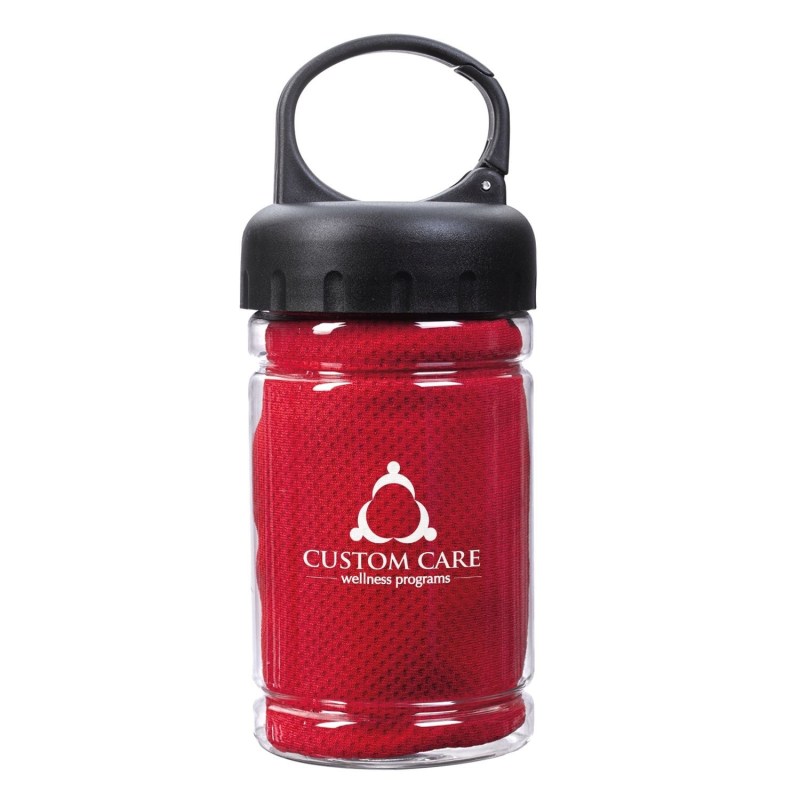 Carabiner Bottle with Cooling Towel 2 Carabiner Bottle with Cooling Towel 2
