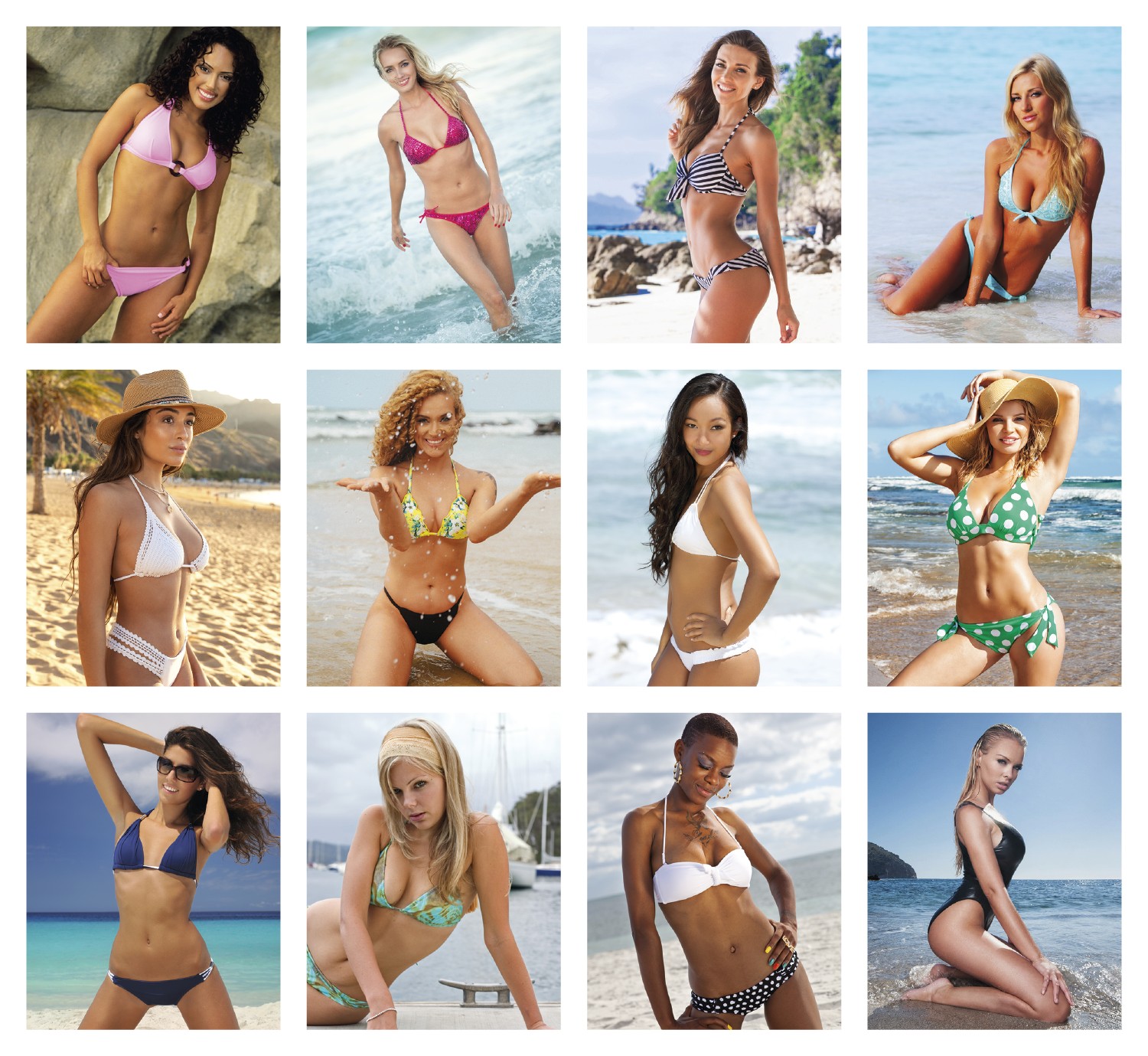 Triumph® Calendars Press-N-Stick Full-Color Header Sunshine Girls Calendar 2