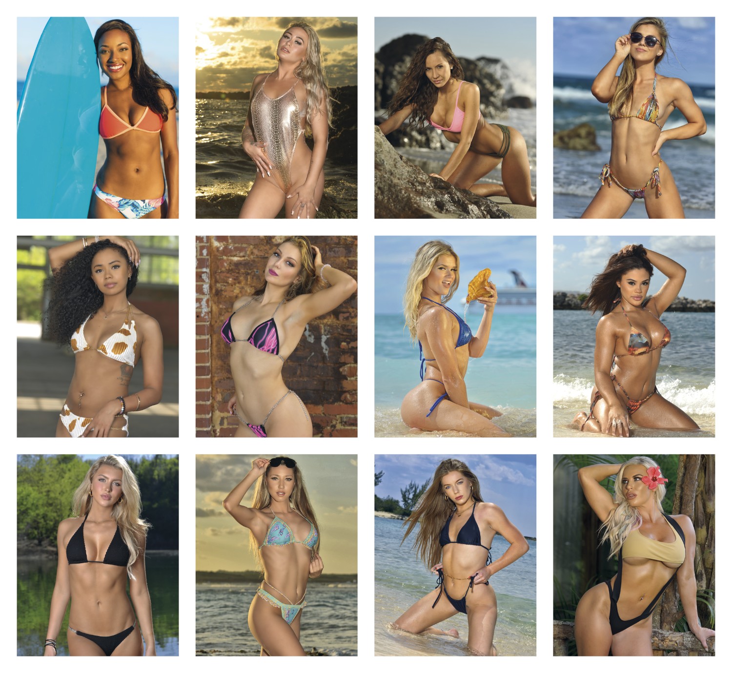 Triumph® Calendars Press-N-Stick Full-Color Header Sunshine Girls Calendar 2
