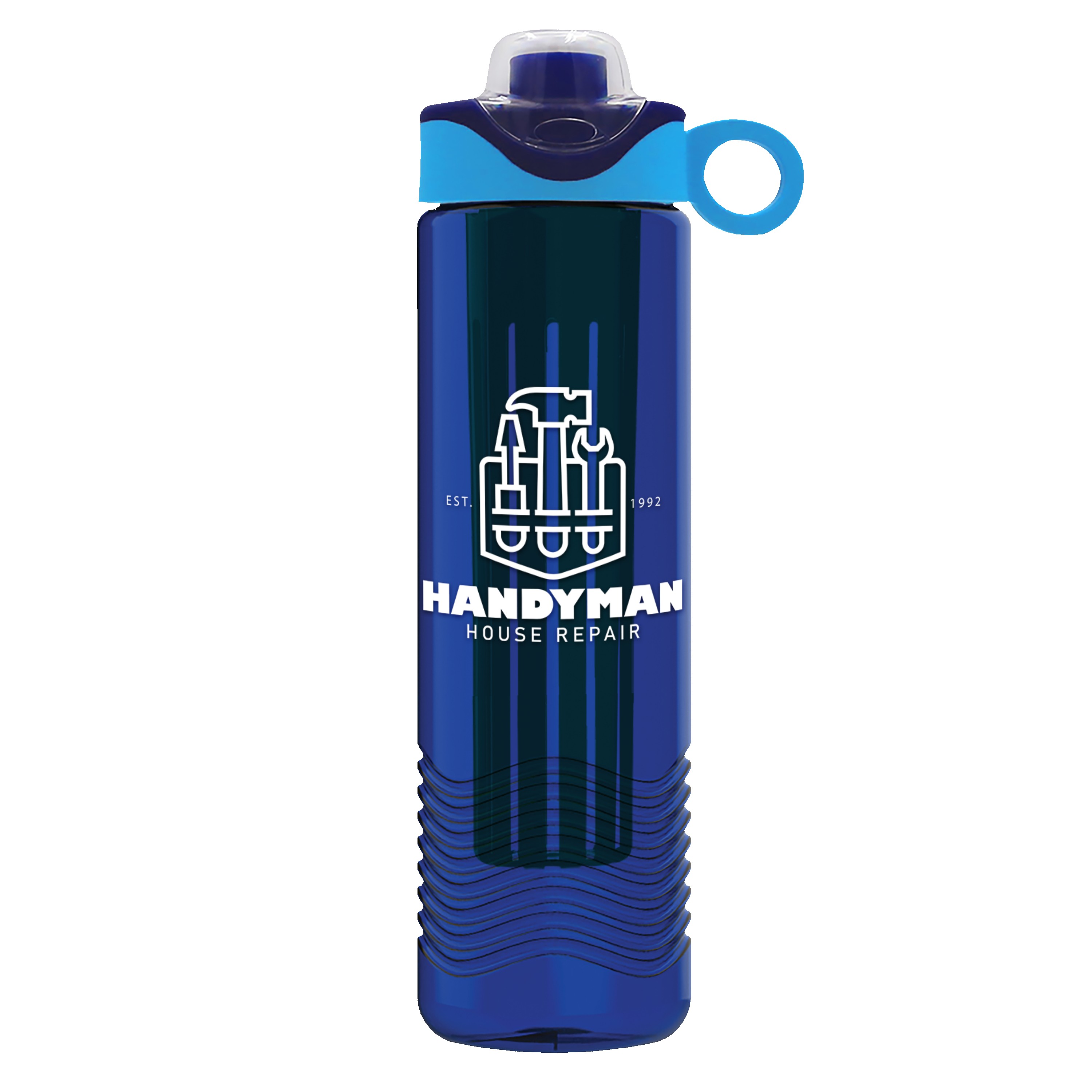Garyline® Wave Tritan® Bottle with Two-Tone Drink-Thru Lid with Silicone Loop and Infuser - 24 oz. 2