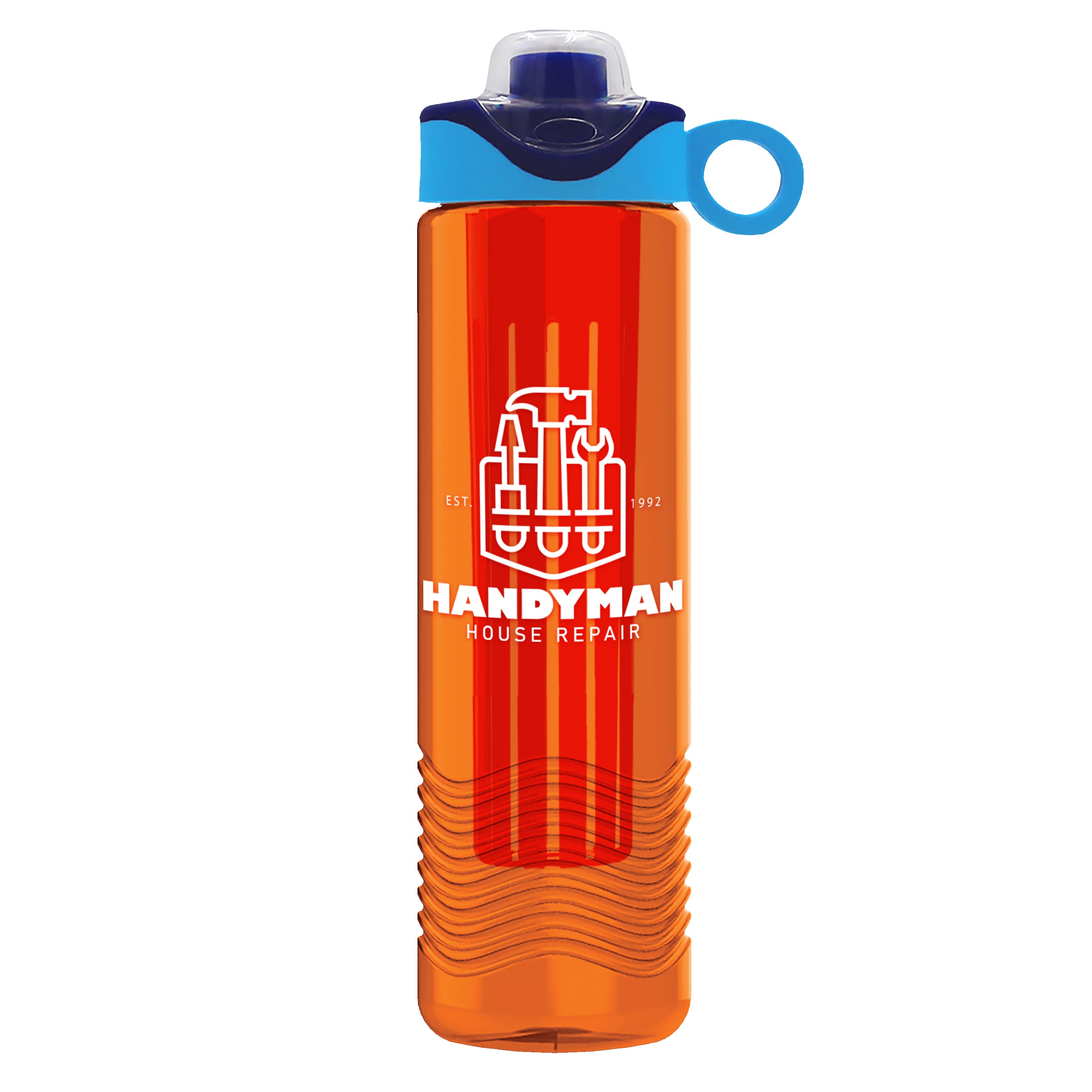 Garyline® Wave Tritan® Bottle with Two-Tone Drink-Thru Lid with Silicone Loop and Infuser - 24 oz. 2