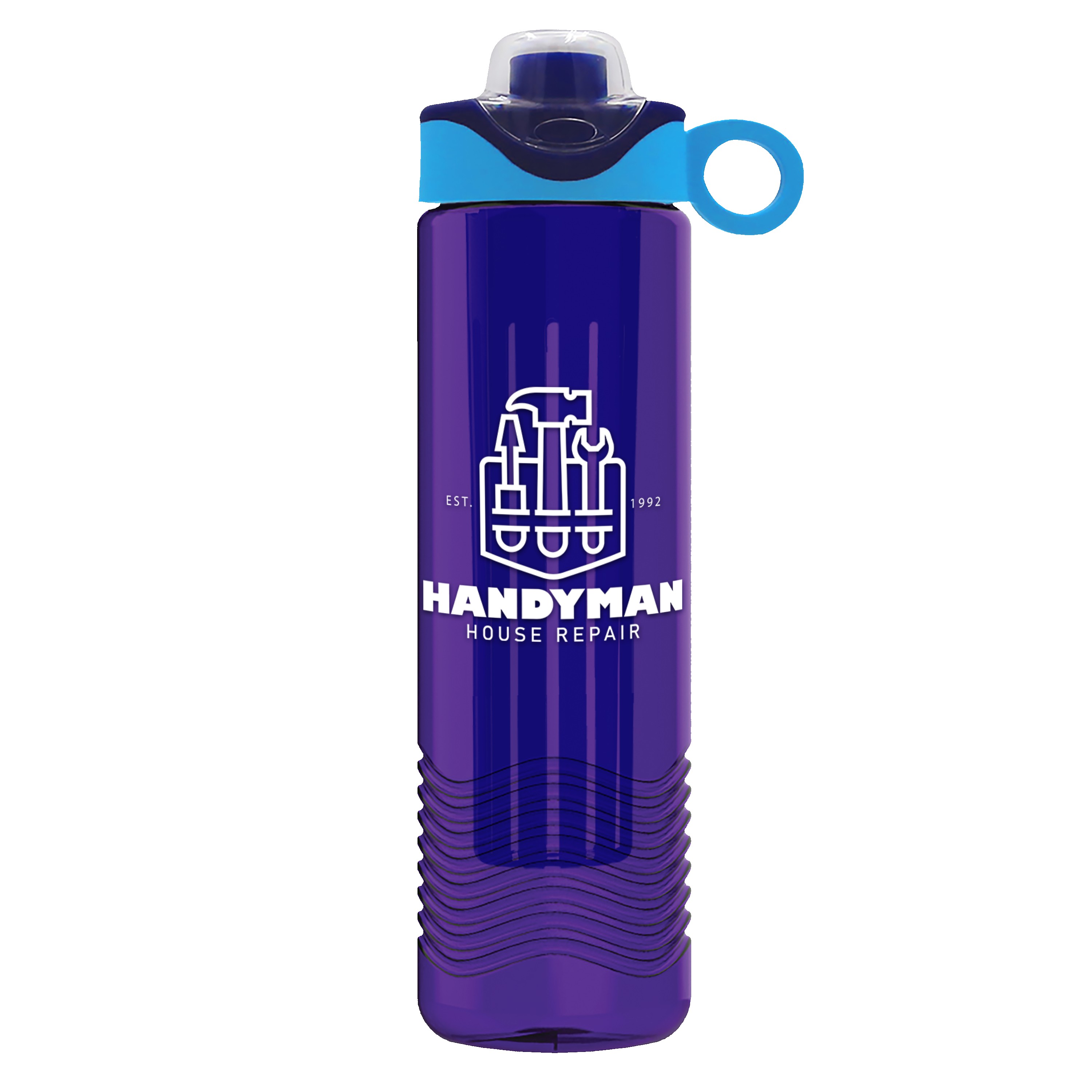 Garyline® Wave Tritan® Bottle with Two-Tone Drink-Thru Lid with Silicone Loop and Infuser - 24 oz. 2