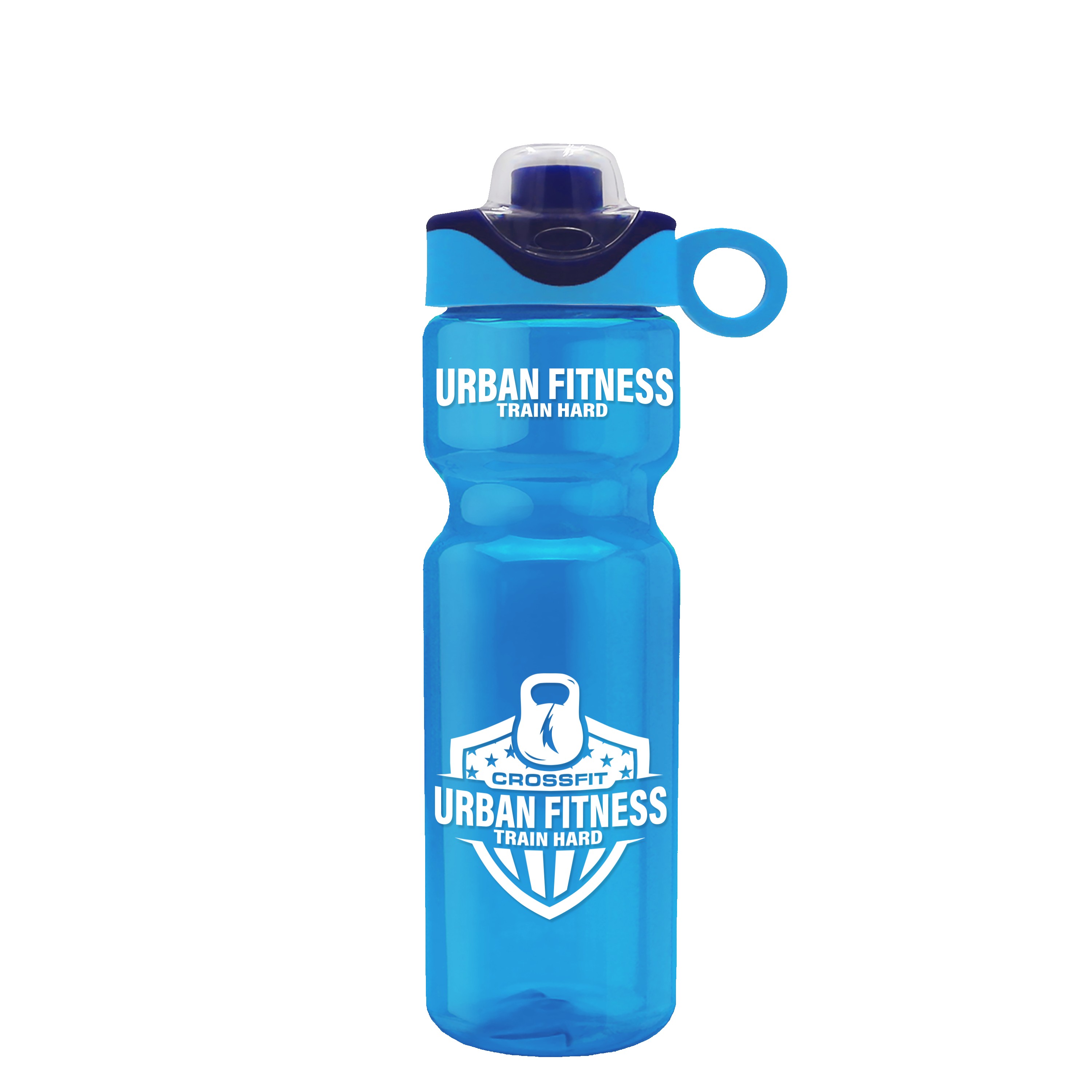 Garyline® Champ Bottle with Two-Tone Drink-Thru Lid with Silicone Loop - 28 oz. 2