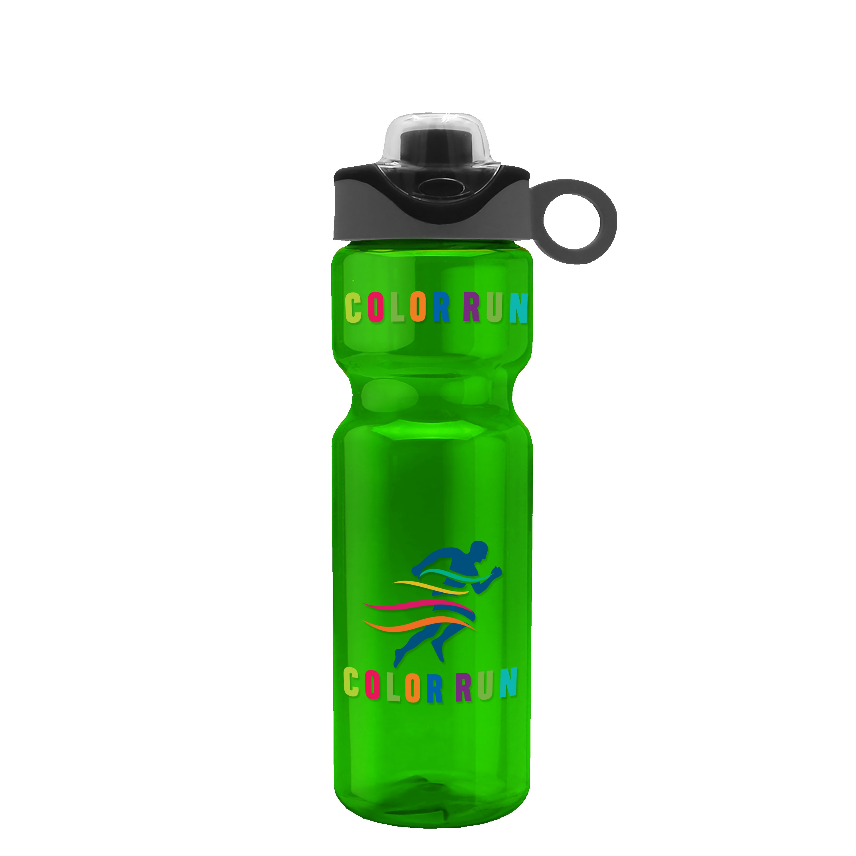 Garyline® Champ Bottle with Two-Tone Drink-Thru Lid with Silicone Loop - 28 oz. 2