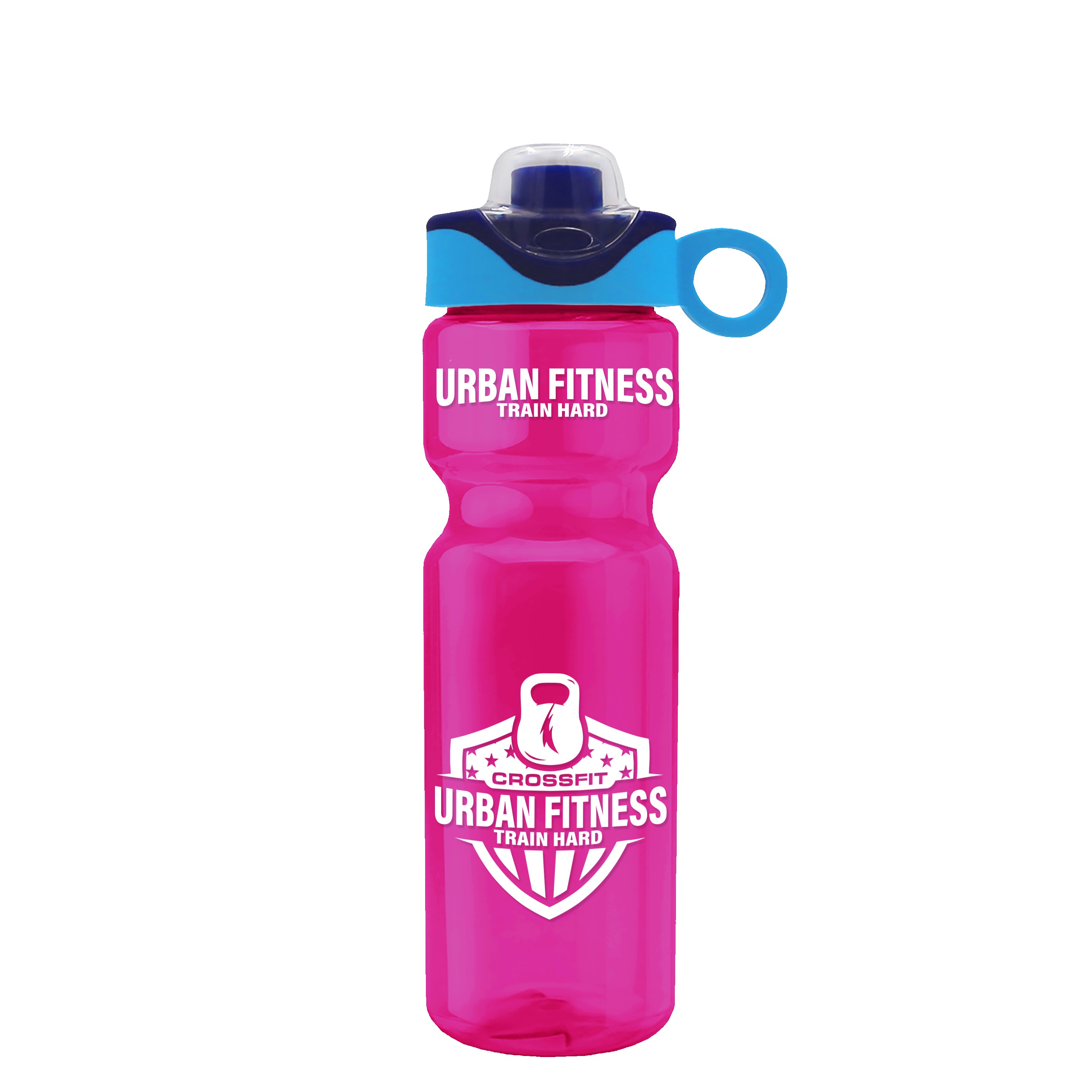 Garyline® Champ Bottle with Two-Tone Drink-Thru Lid with Silicone Loop - 28 oz. 2