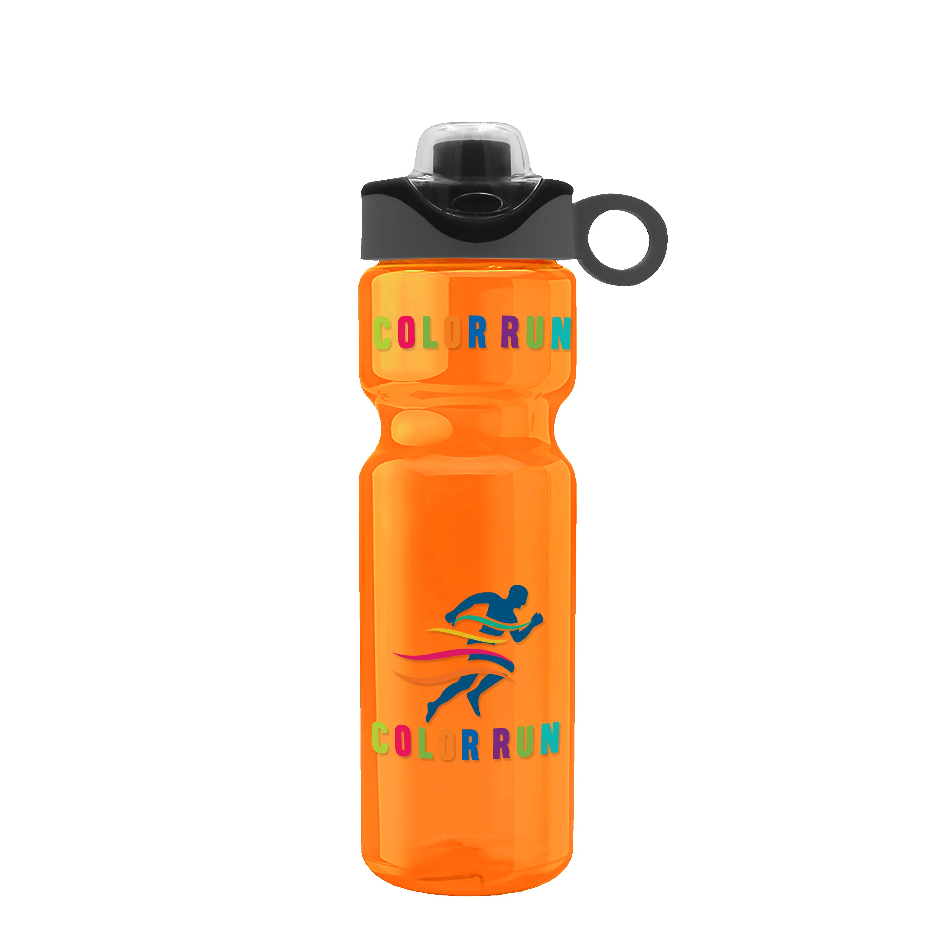 Garyline® Champ Bottle with Two-Tone Drink-Thru Lid with Silicone Loop - 28 oz. 2