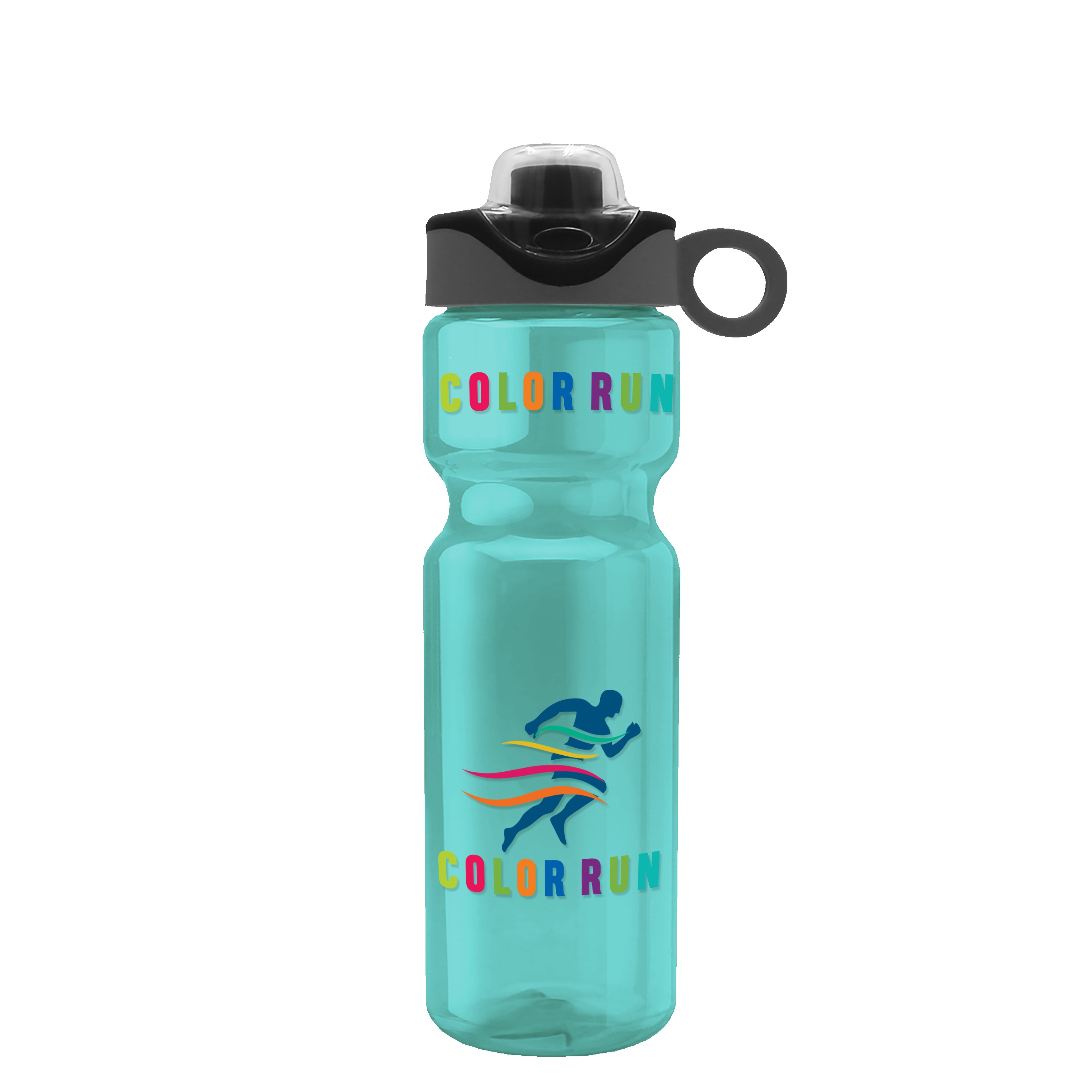 Garyline® Champ Bottle with Two-Tone Drink-Thru Lid with Silicone Loop - 28 oz. 2